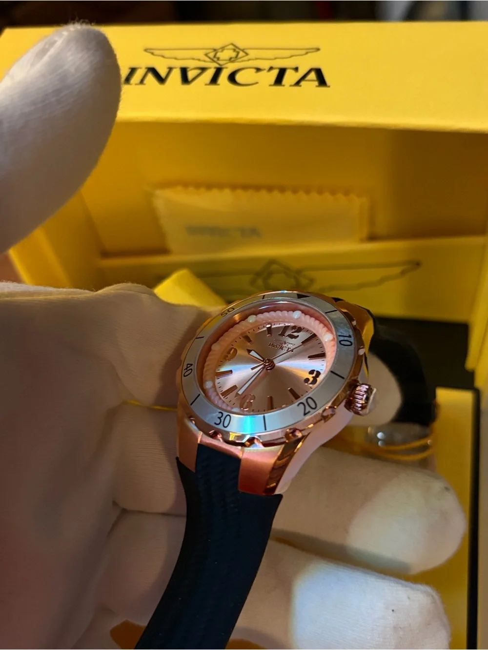 Invicta Angel Divine Messenger Of Time- 38MM Rose Gold Plated Trinite Glow Watch